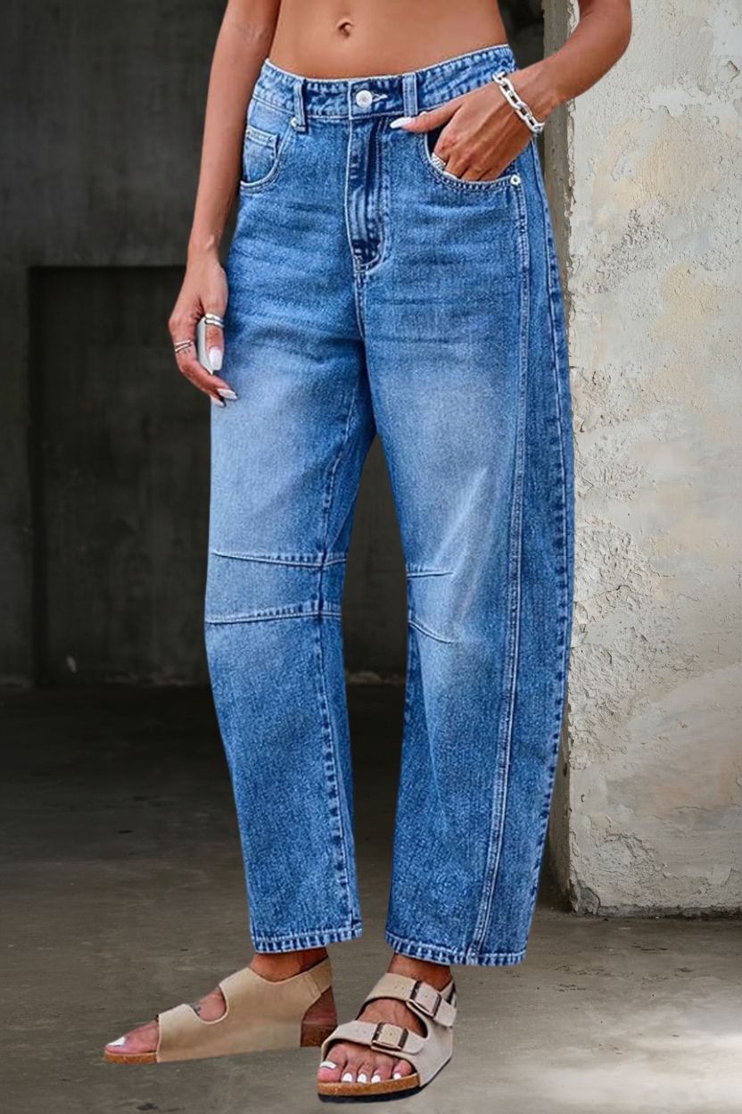 High Waist Barrel Leg Jeans 2