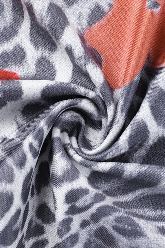 Floral Print V-Neck Spaghetti Strap Bodycon Maxi Dress