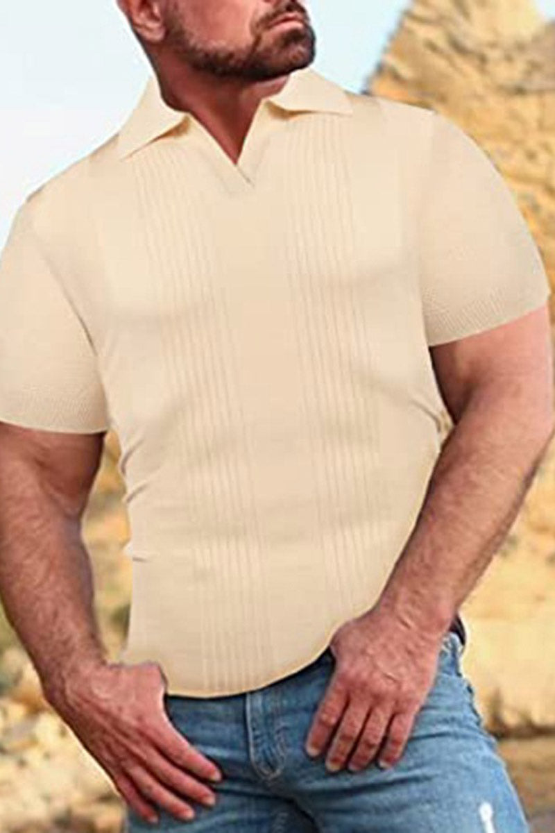 Fashionable Solid Colour Polo Shirt - Fashionpara