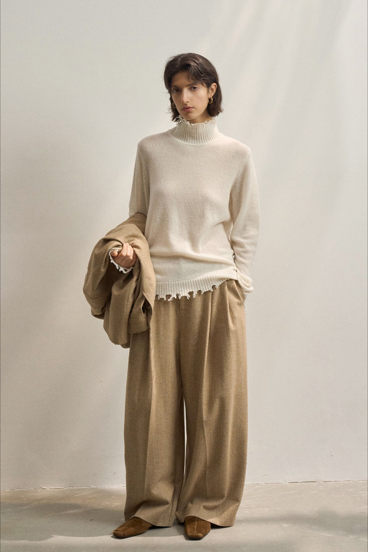 PrincessAce Fringed High Neck Knit Sweater for Effortless Style