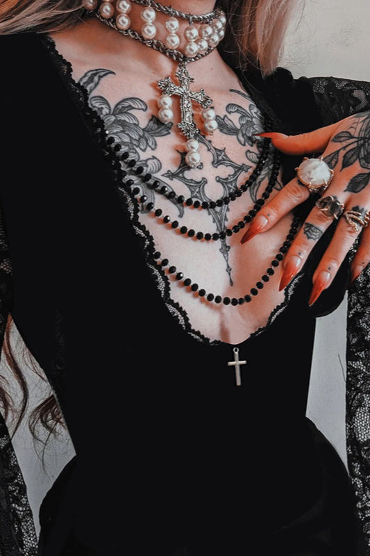 Lace Velvet Gothic Dress