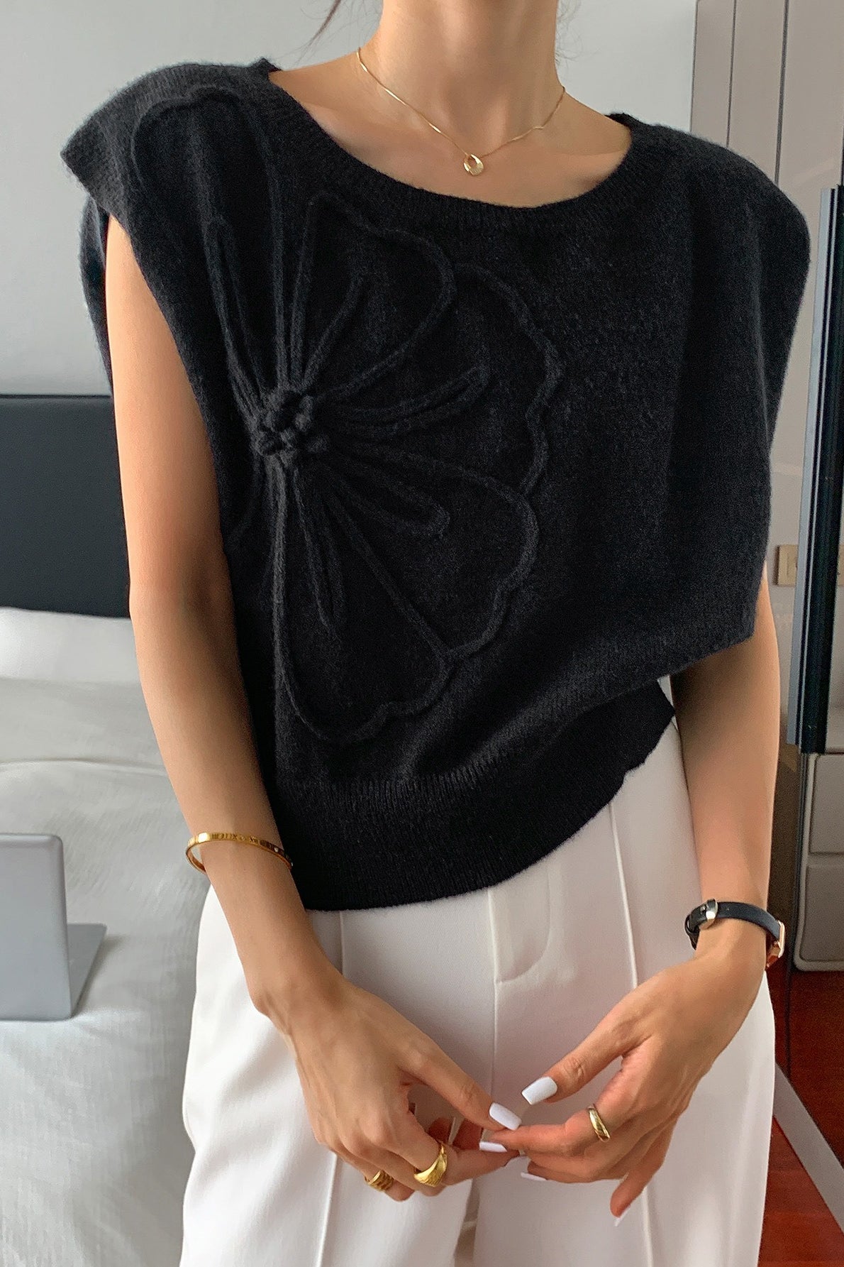 Casual Short Sleeve Knit Sweater