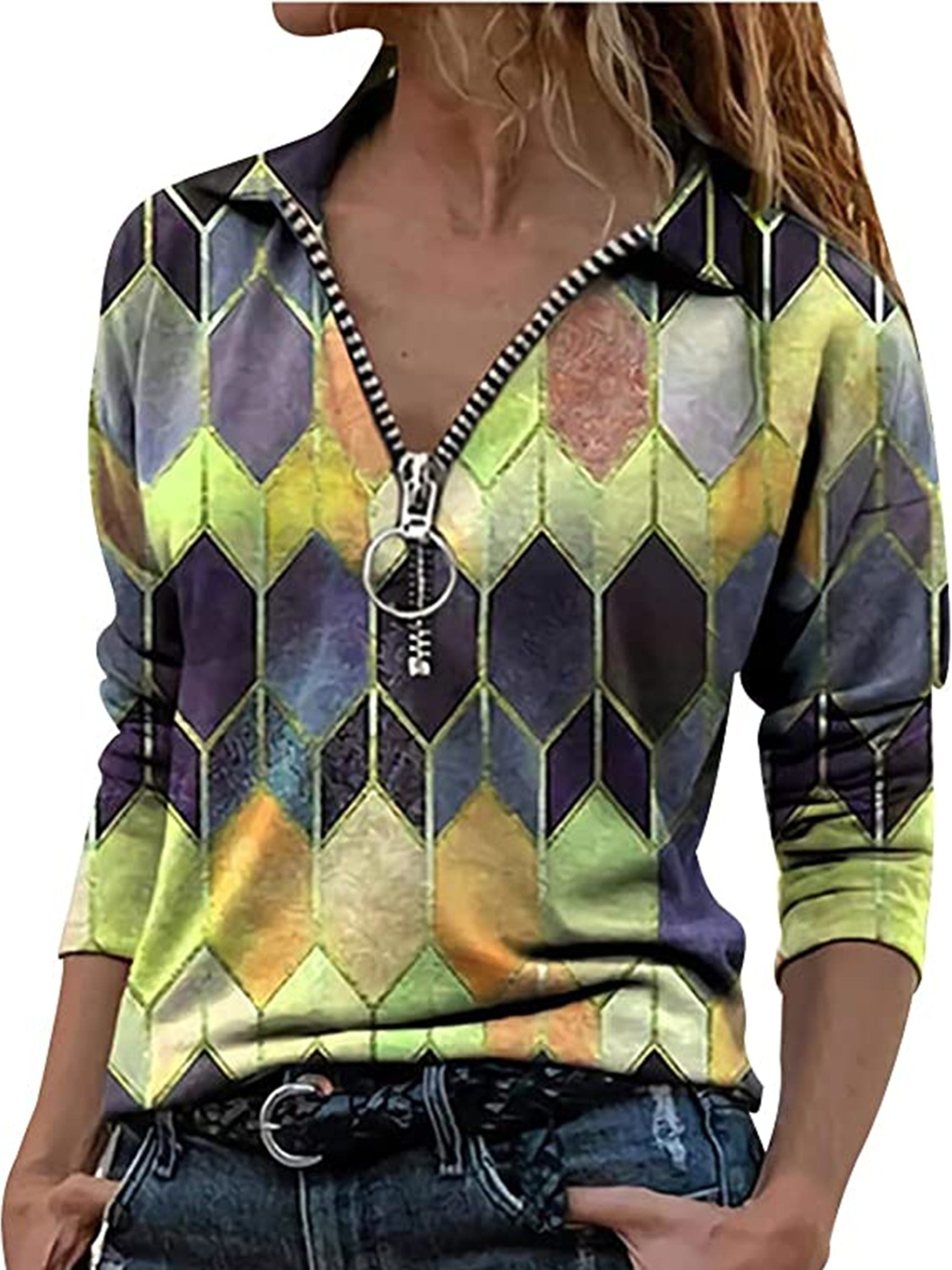 Women's Business Casual Zipper Tops - Fashionpara