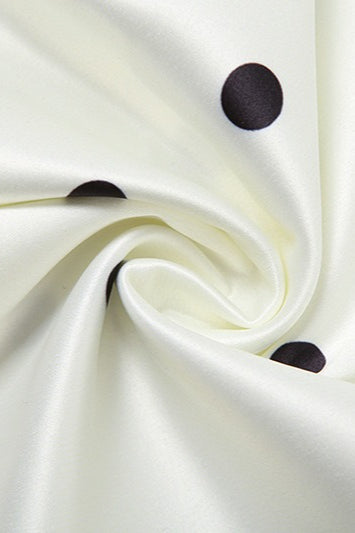 Lace Trim Polka Dot Halter Mini Dress - Fashionpara