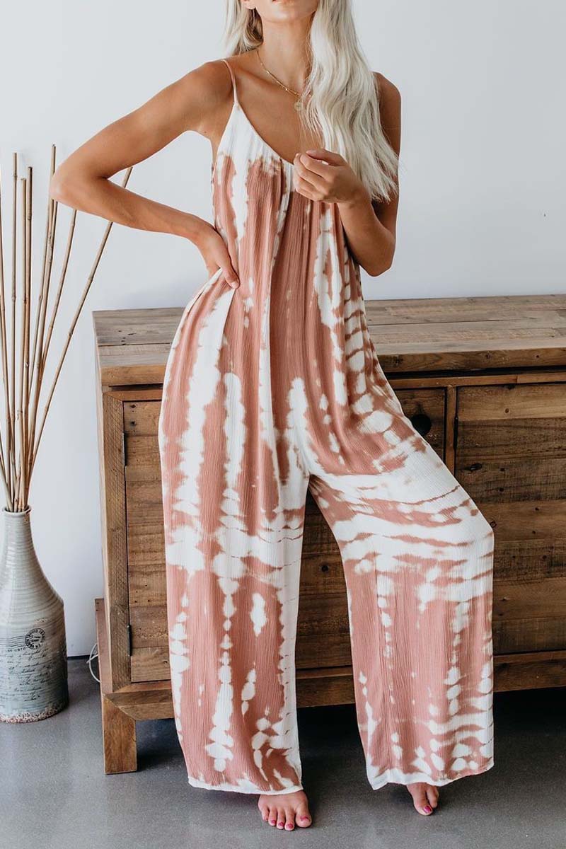 Fashion Sling Tie-dye Jumpsuit - Fashionpara