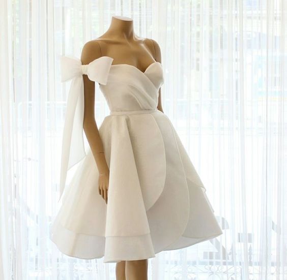 White Homecoming Graduation Dress Short Prom Dresses - Fashionpara