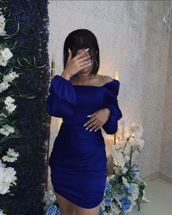 Blue Homecoming Graduation Dress Short Prom Dresses - Fashionpara