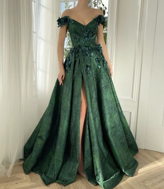 A-Line Prom Dresses Floral Dress Wedding Guest Wedding Party Court Train Sleeveless Off Shoulder Evening Dress