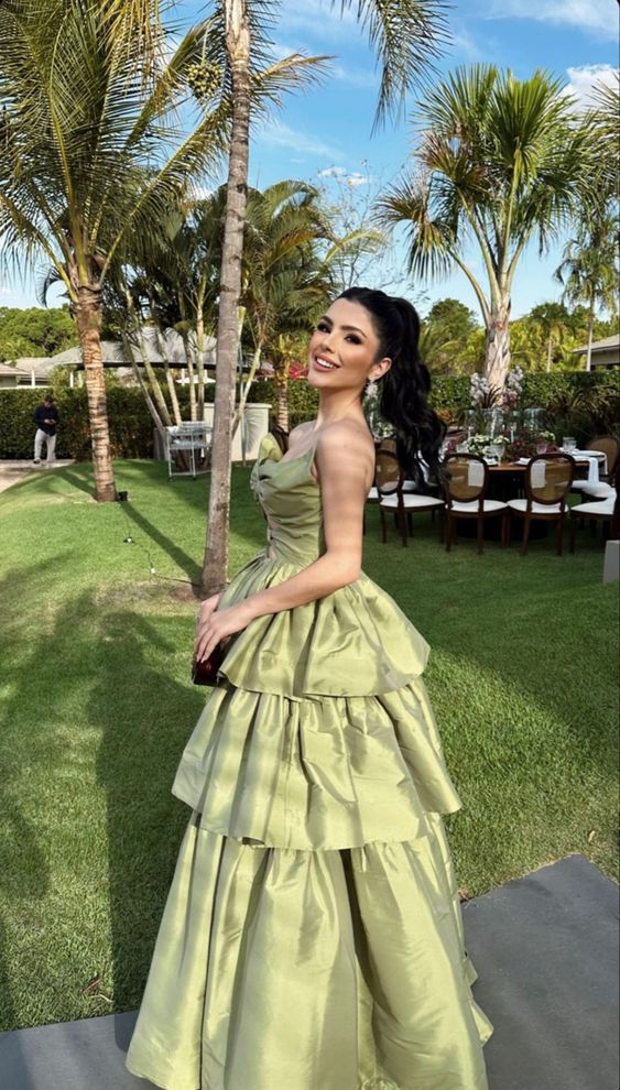 A-Line Prom Dresses Sage Dress Wedding Guest Party Evening Dress