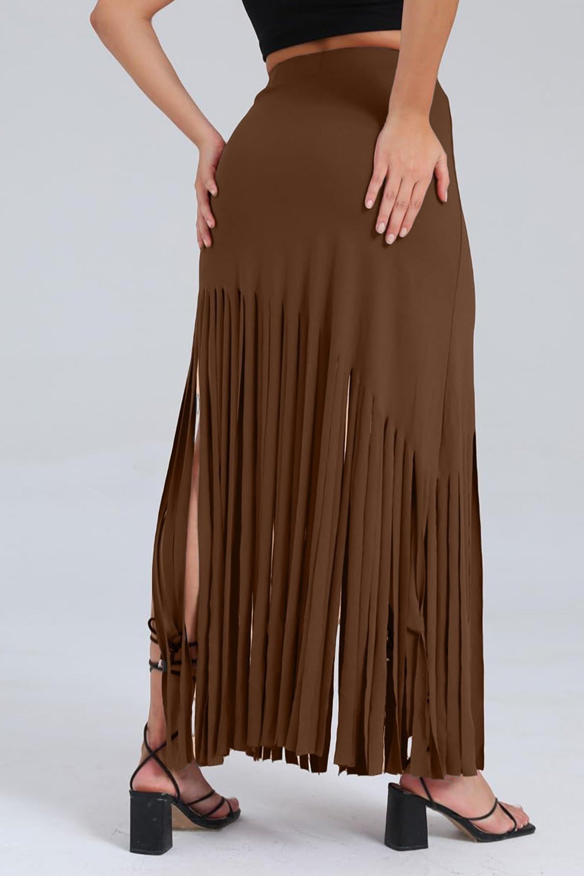Fringe Punk Bodycon Skirt