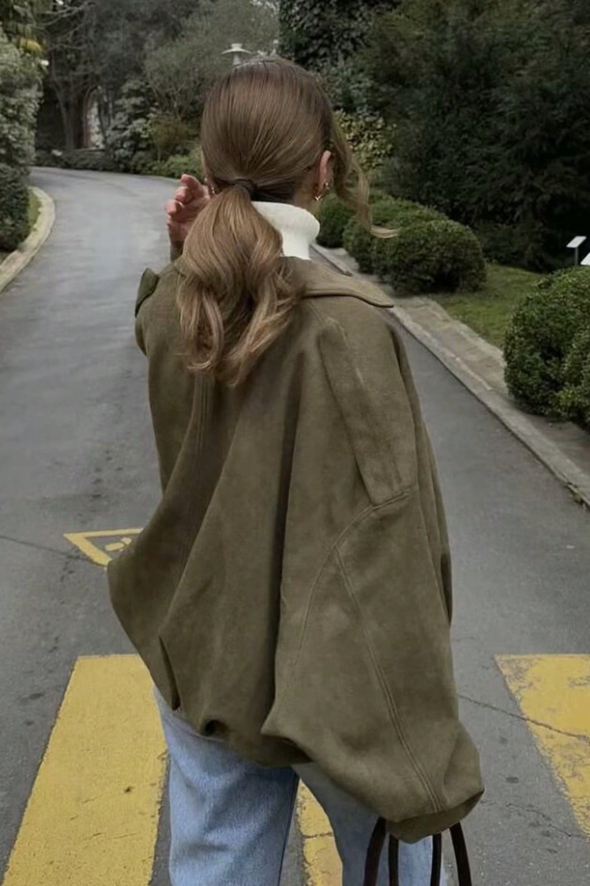 Suede-Look Collared Bomber Jacket 5