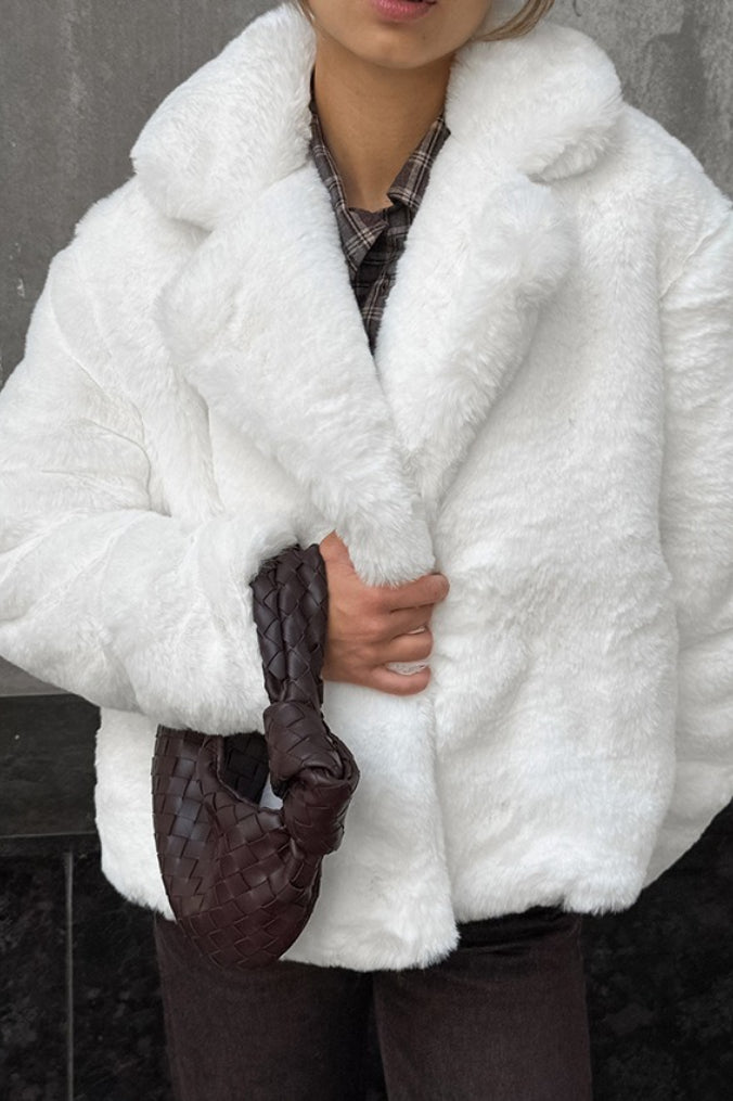 Solid Color Minimalist Fleece Loose Coat