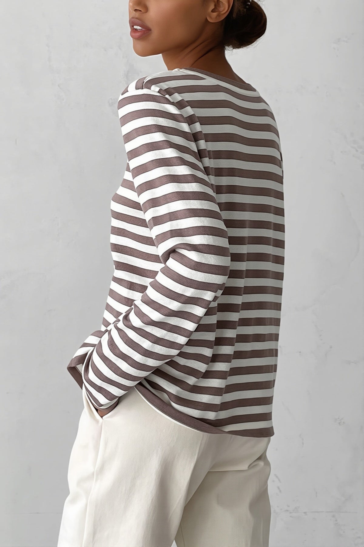 Classic Stripe Crew Neck Relaxed Sweater 2
