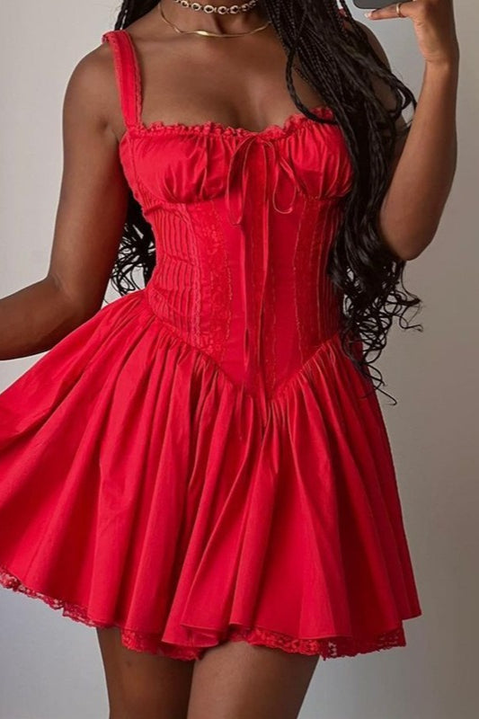 Spaghetti Strap Corset Waist Party Dress
