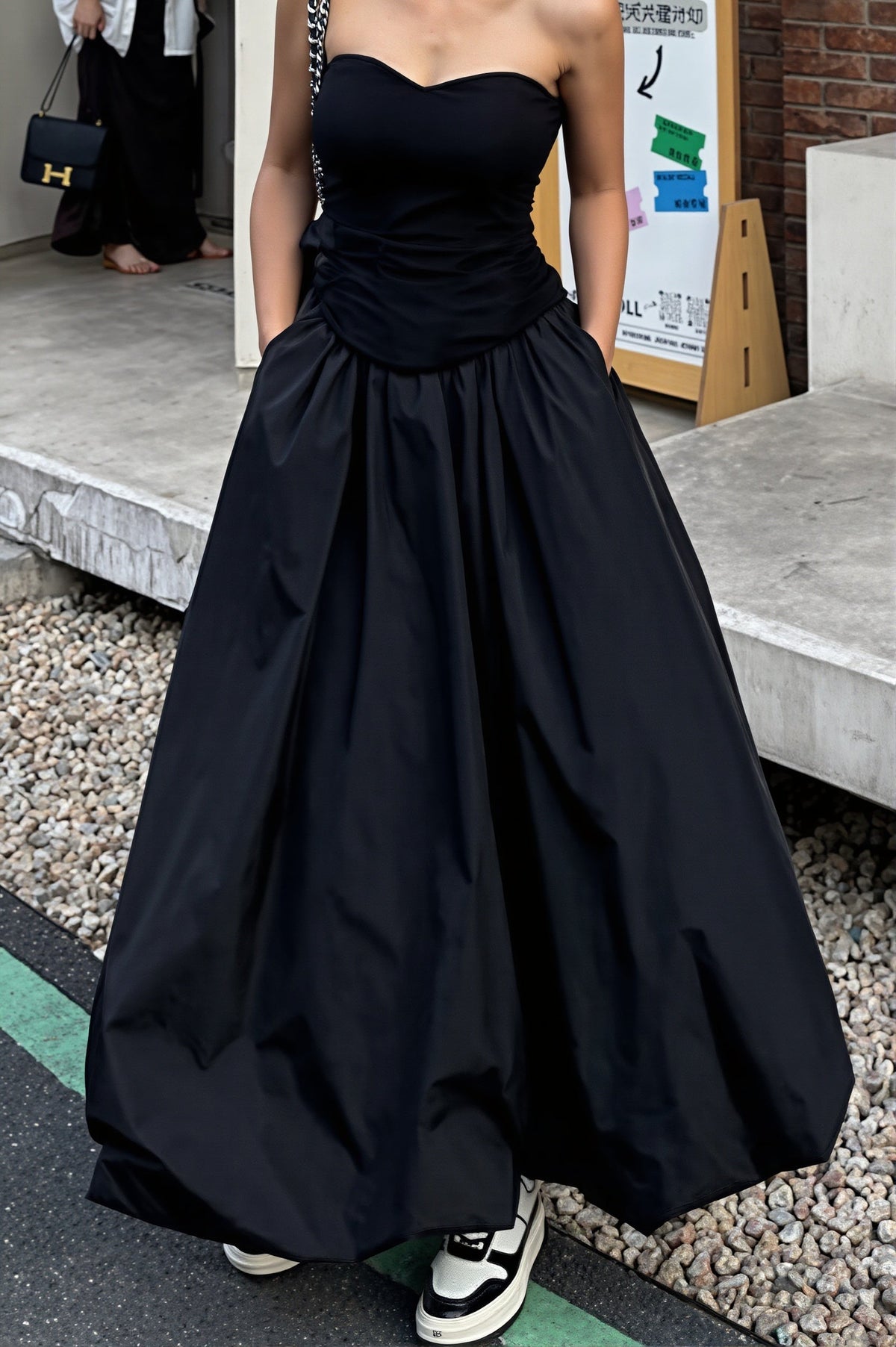 High Waist Bubble Maxi Skirt