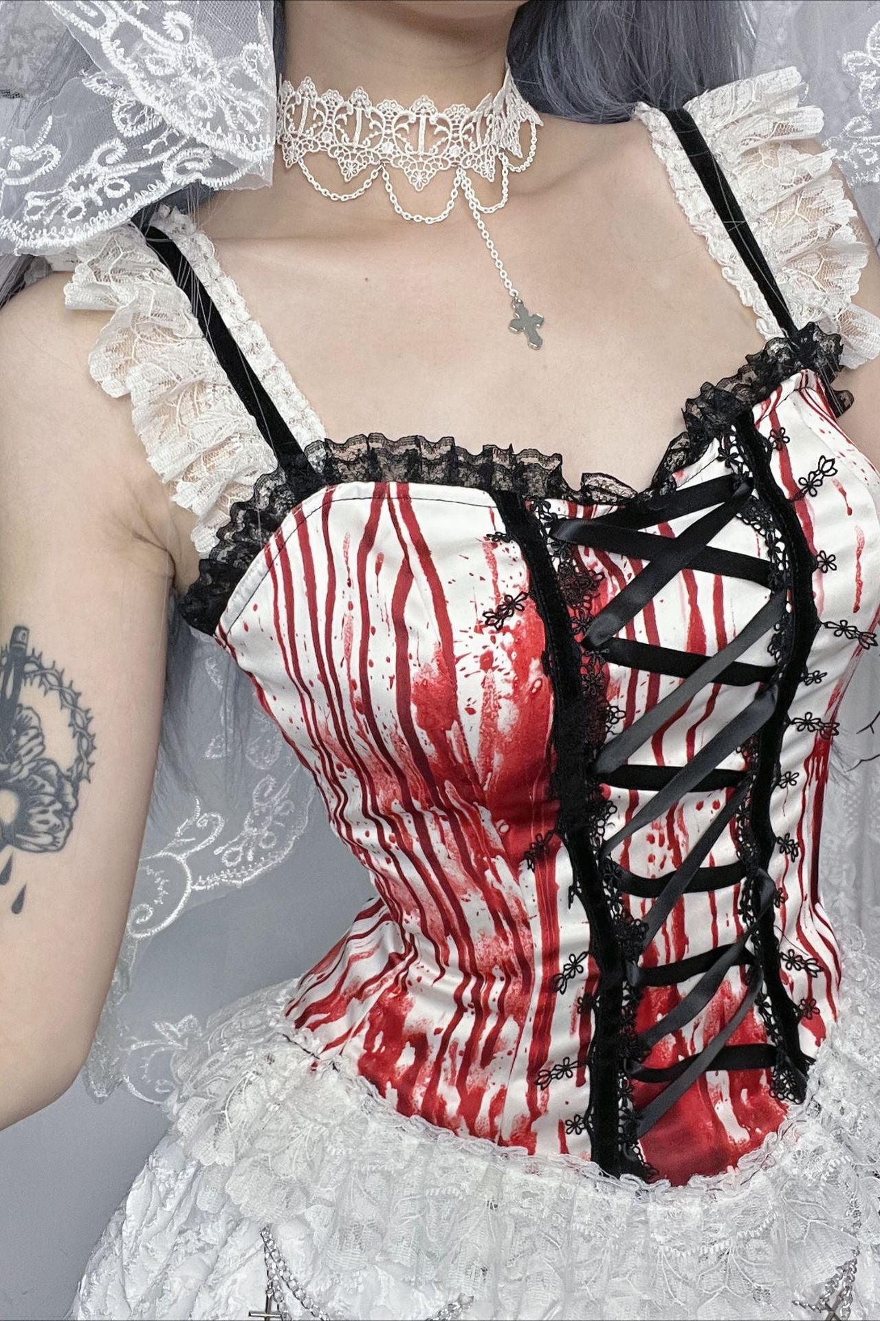 Halloween Red Halter Corset