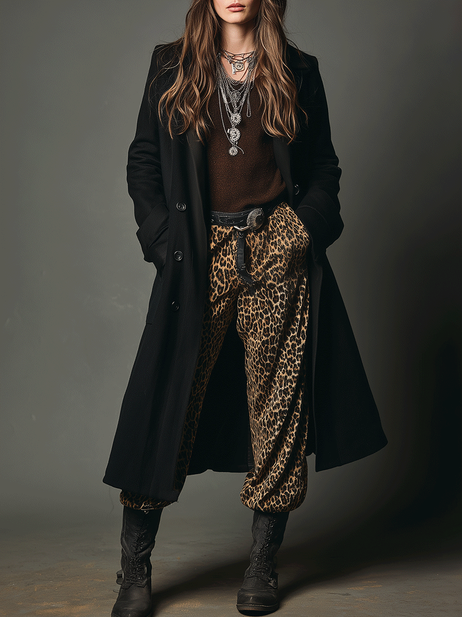 Vintage Black Wool Long Coat - Fashionpara