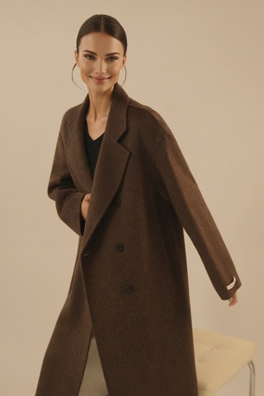 Korean Wool Mid-Length Slouchy Overcoat for Effortless Style