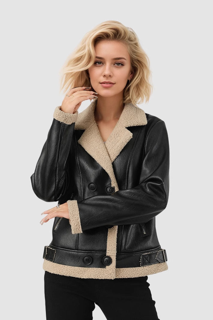 Custom Lined PU Leather Coat for Elegant Style and Comfort