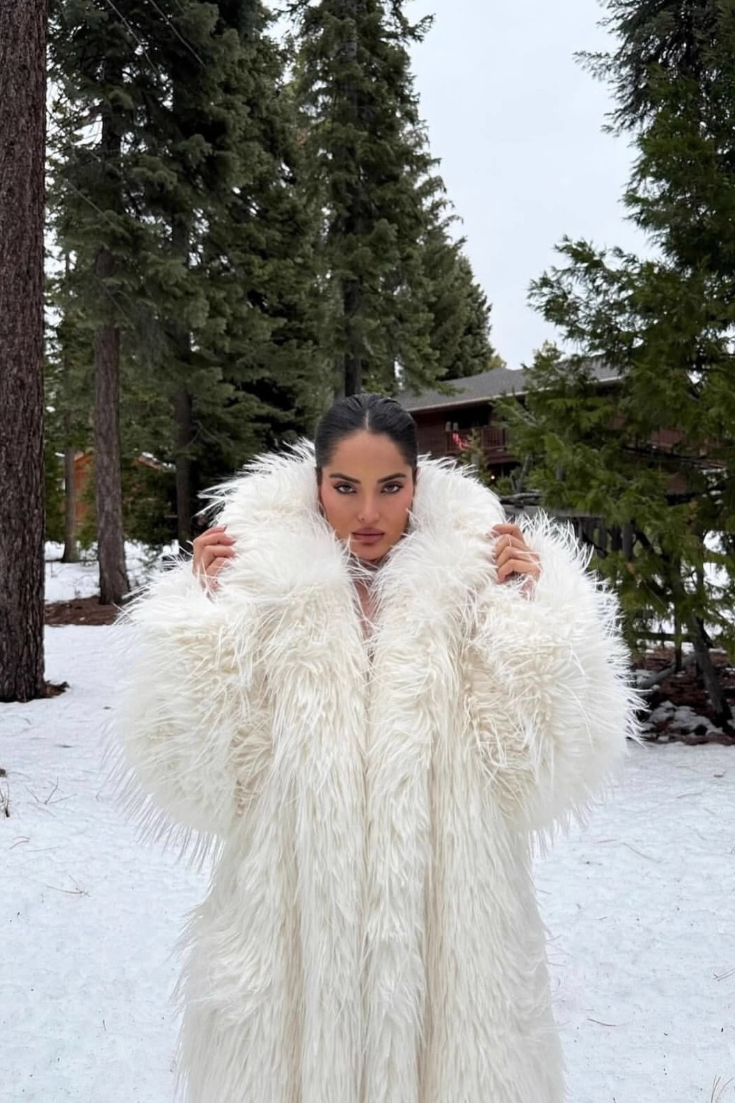 Faux Fur Long Thick Warm Plush Overcoat - Fashionpara