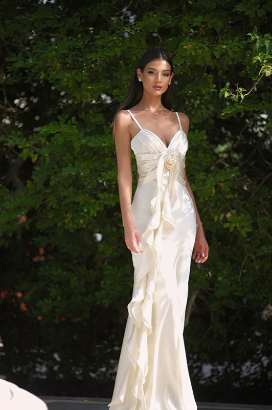 Floral Satin Slip Maxi Dress