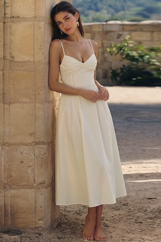 Sweetheart Twist Front Fit and Flare Midi Dress 3