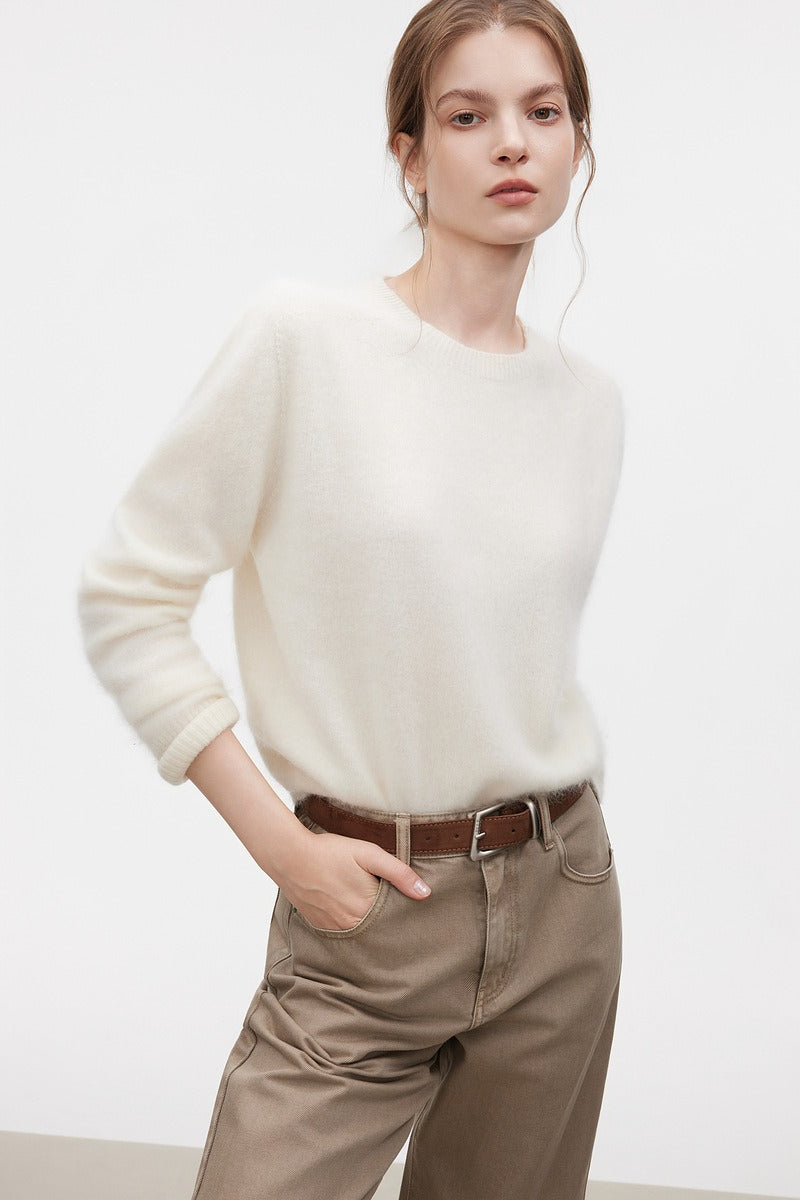 Wool Crew Neck Casual Knit Base Layer