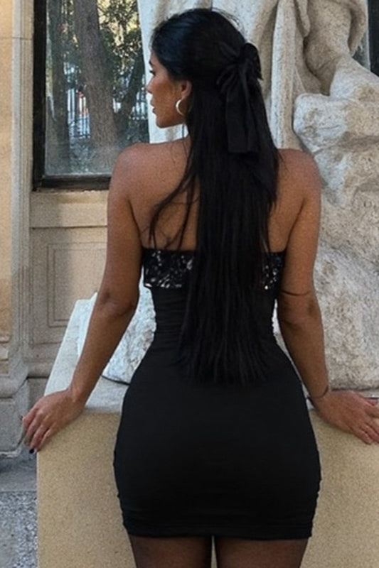 Low Cut Sequin Slip Party Dress - Fashionpara