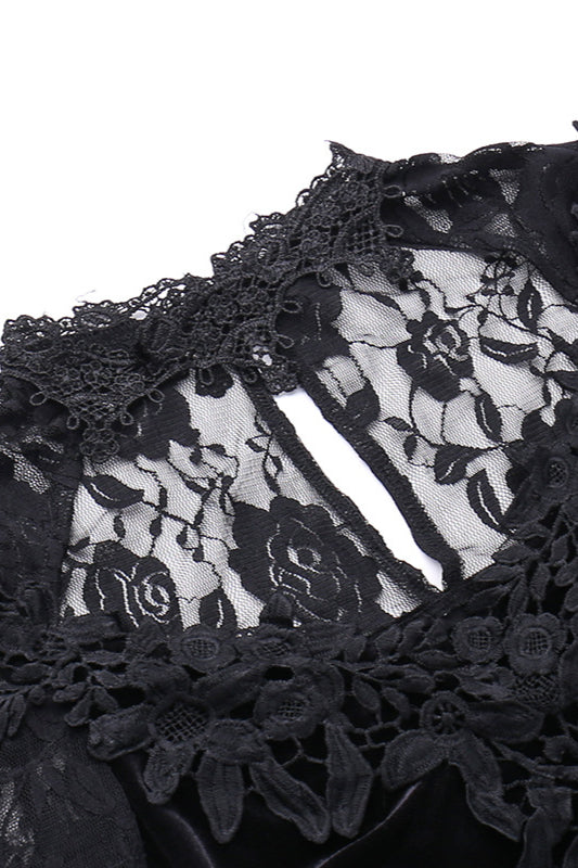 Dark Lace Curve Gothic Dress