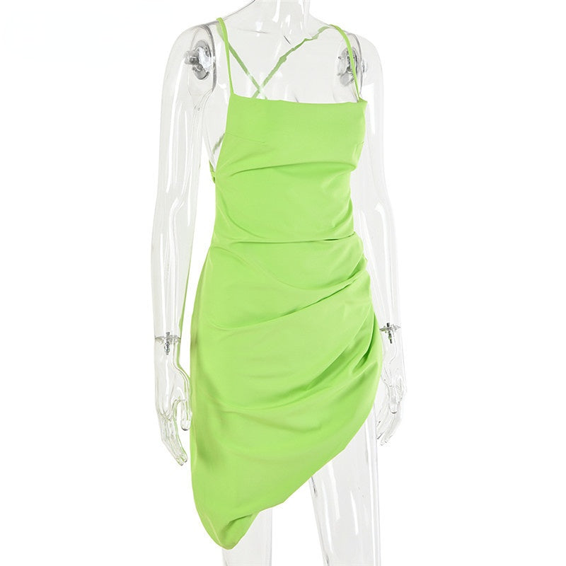 Spaghetti Strap Solid Bandage Dresses 10