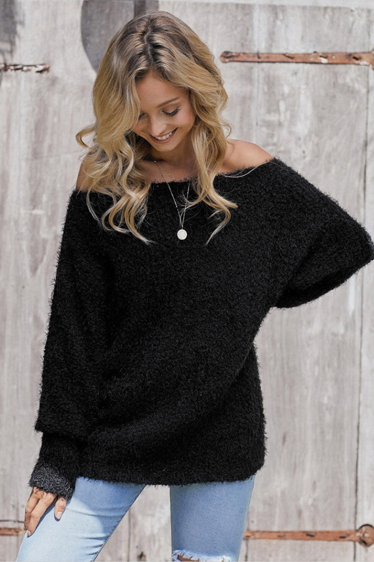 RadyRin Loose Off Shoulder Sweater for Effortless Style