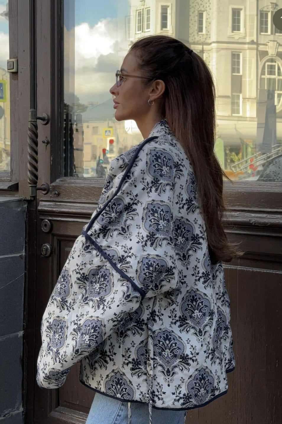 Floral Print Puffer Coat for Stylish Winter Warmth