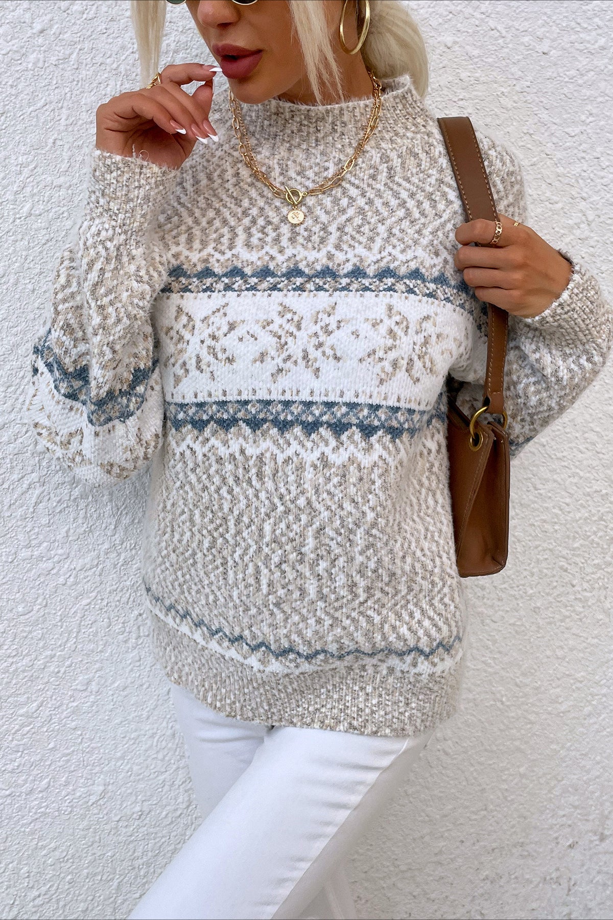 PrincessAce Snowflake Knit Pullover Sweater for Cozy Style