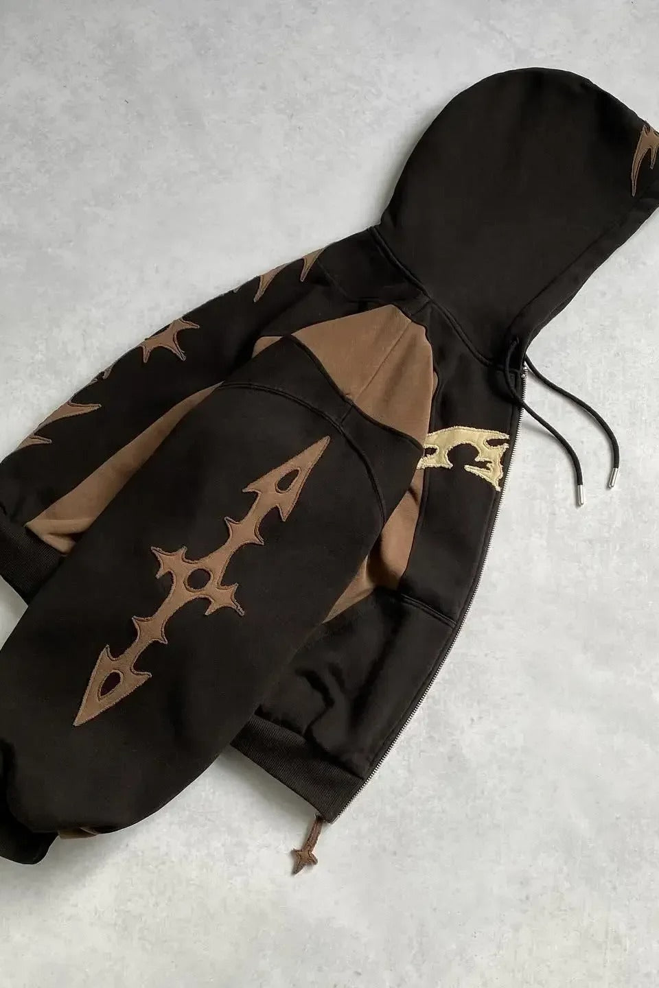 Embroidered Geometric Gothic Hoodie