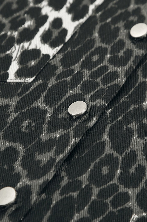 Leopard Print Long Sleeve Open Front Coat 4