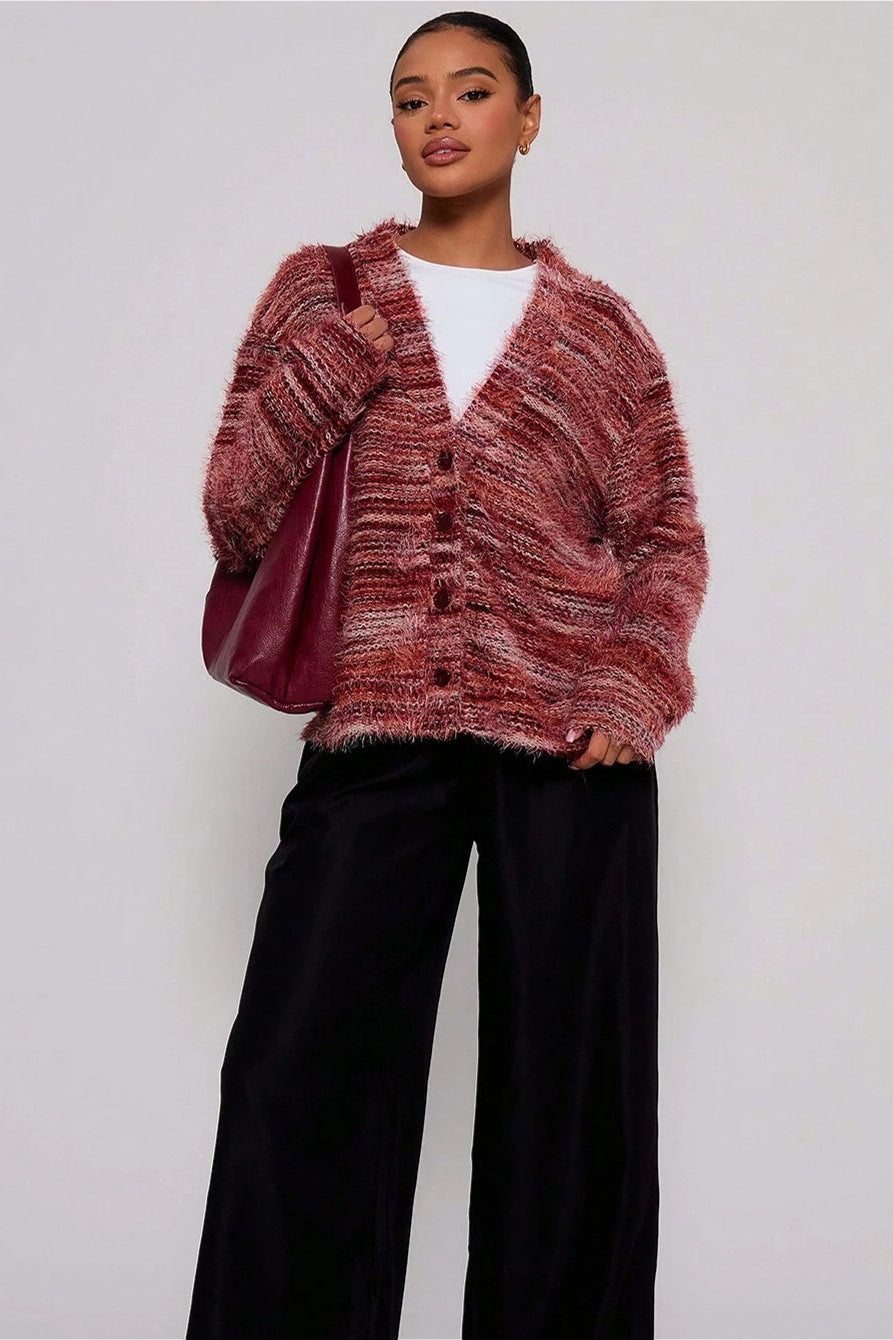 Colorful Striped V Neck Cardigan for Effortless Style