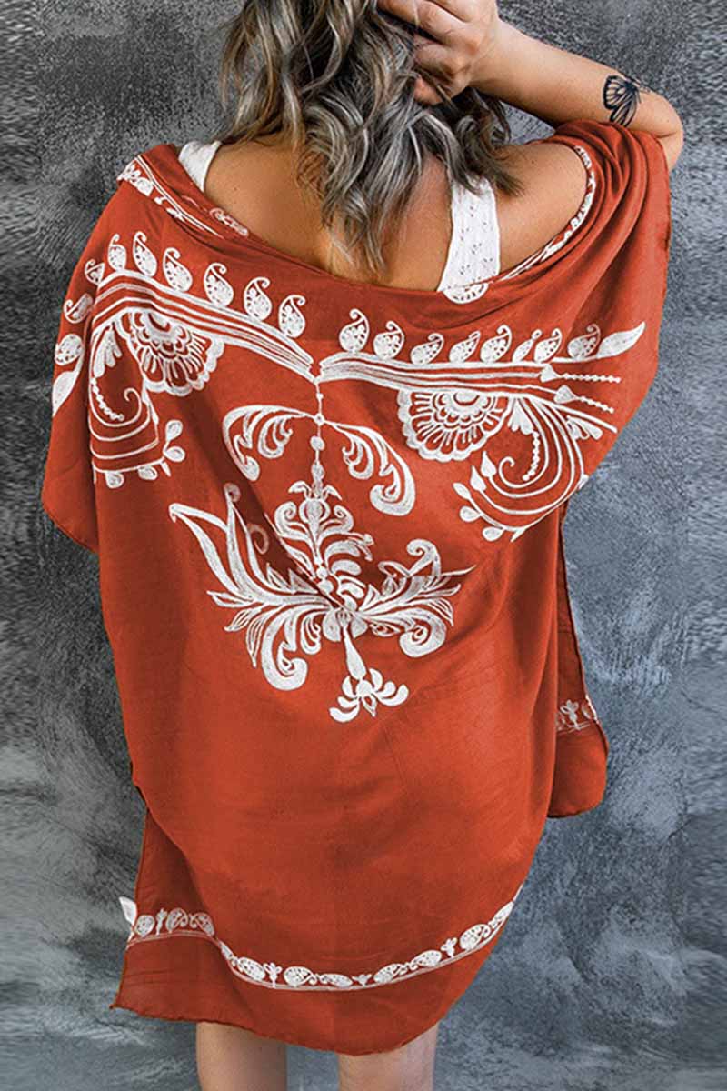 Retro Floral Pattern Kimono - Fashionpara