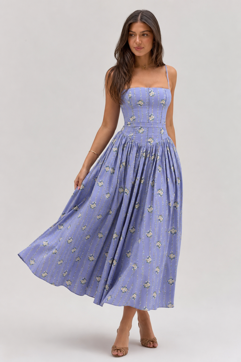 Chiffon High Neck Bubble Hem Tiered Mini Dress
