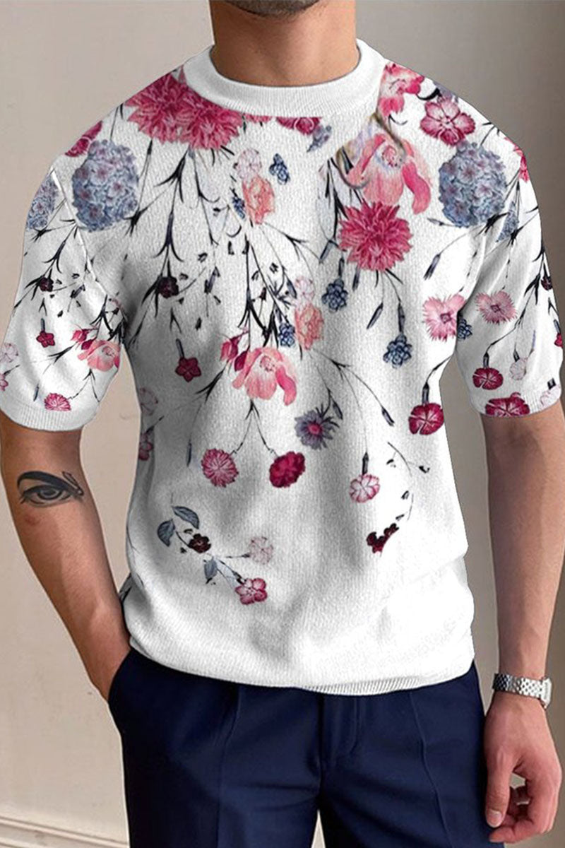 Men's Round Neck Printed Short Sleeve T-Shirt - Fashionpara