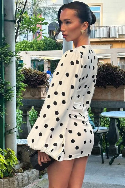 Vintage Polka Dot Bodycon Mini Dress