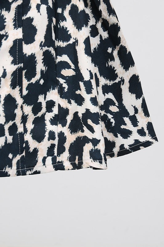 Leopard Print Halter Neck Fit & Flare Mini Dress