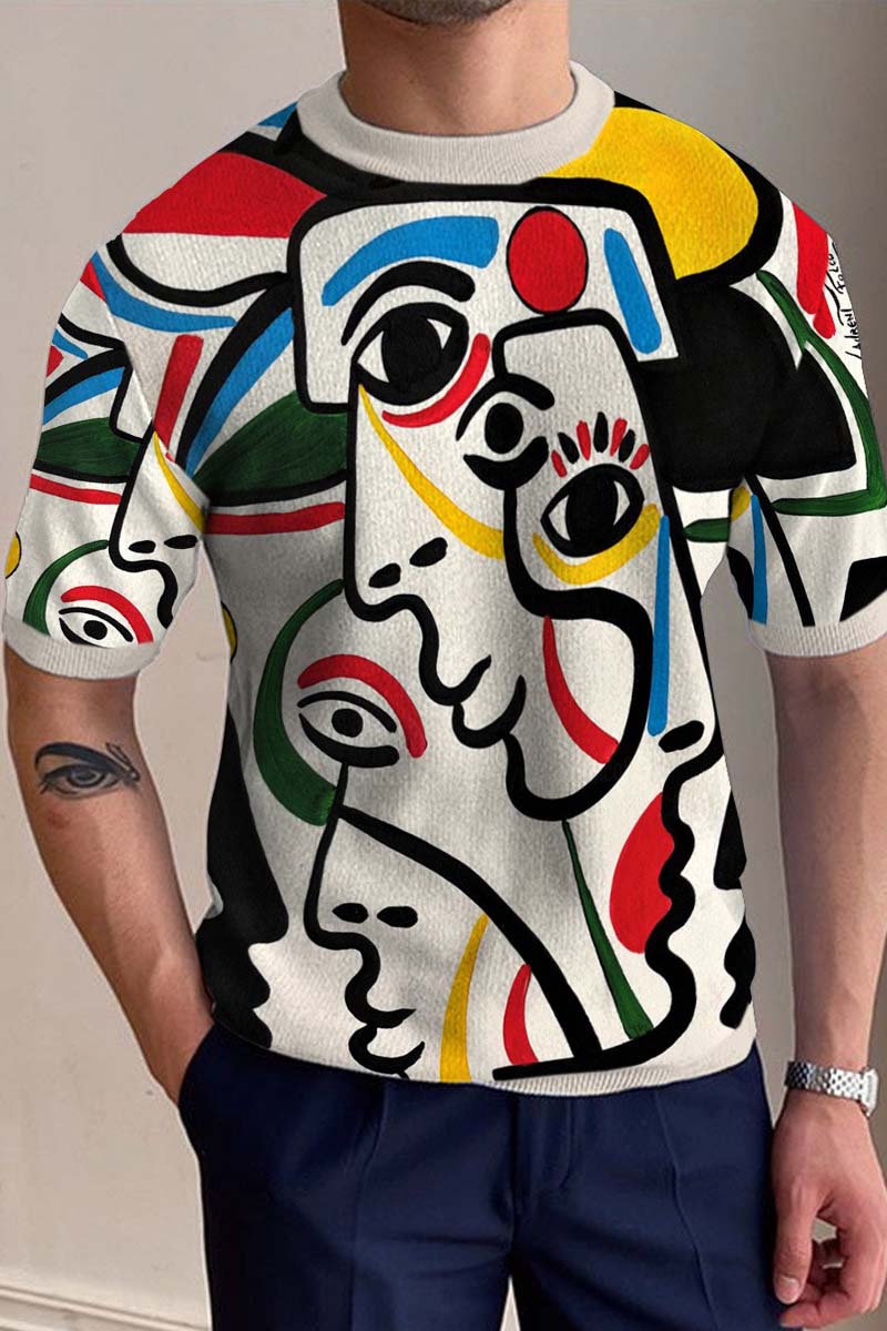 Men's Round Neck Knitted T-Shirt - Fashionpara