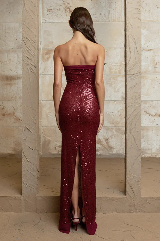 Sequin Strapless Bodycon Maxi Dress - View 7