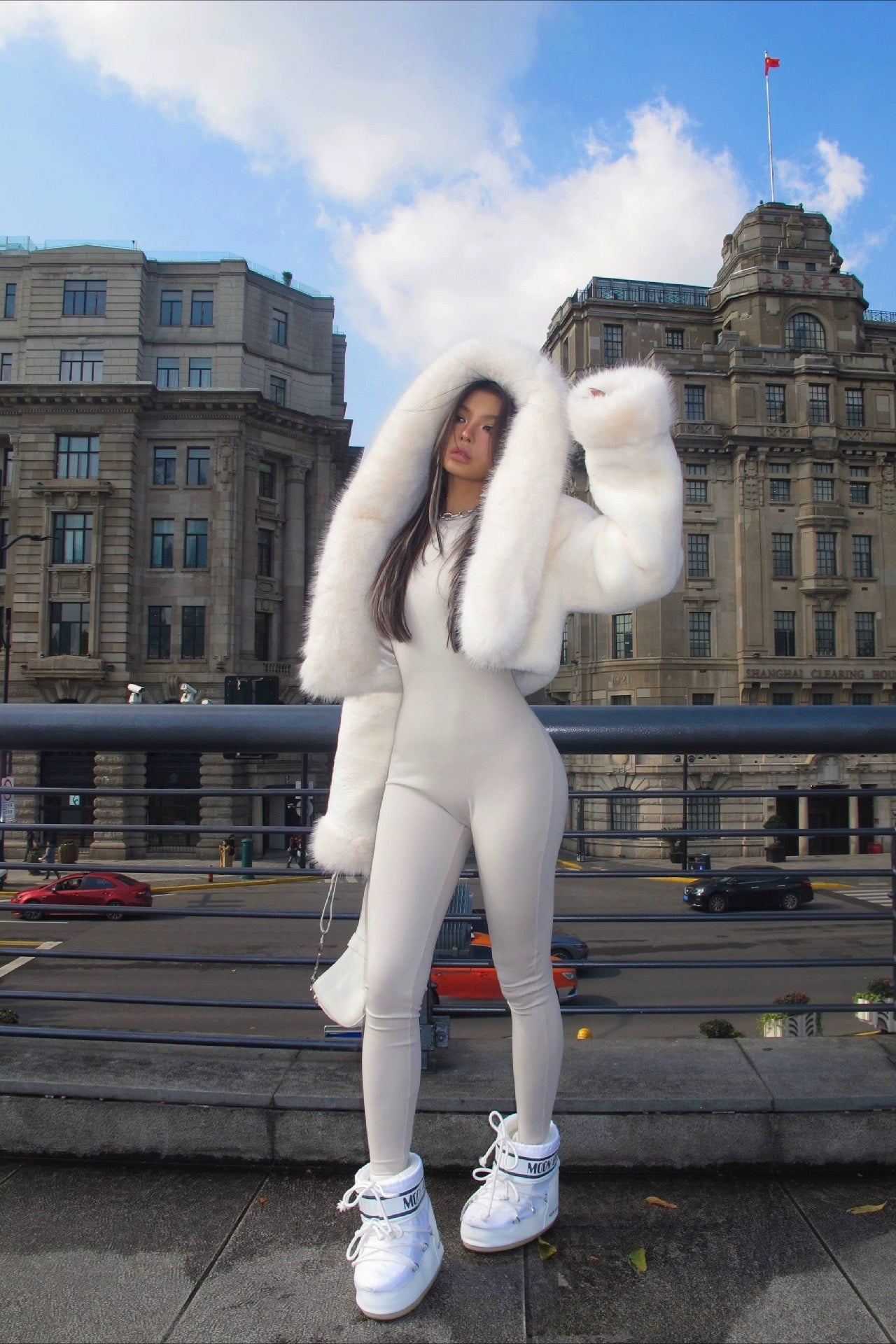 Solid Color Plush Warm Short Hooded Coat