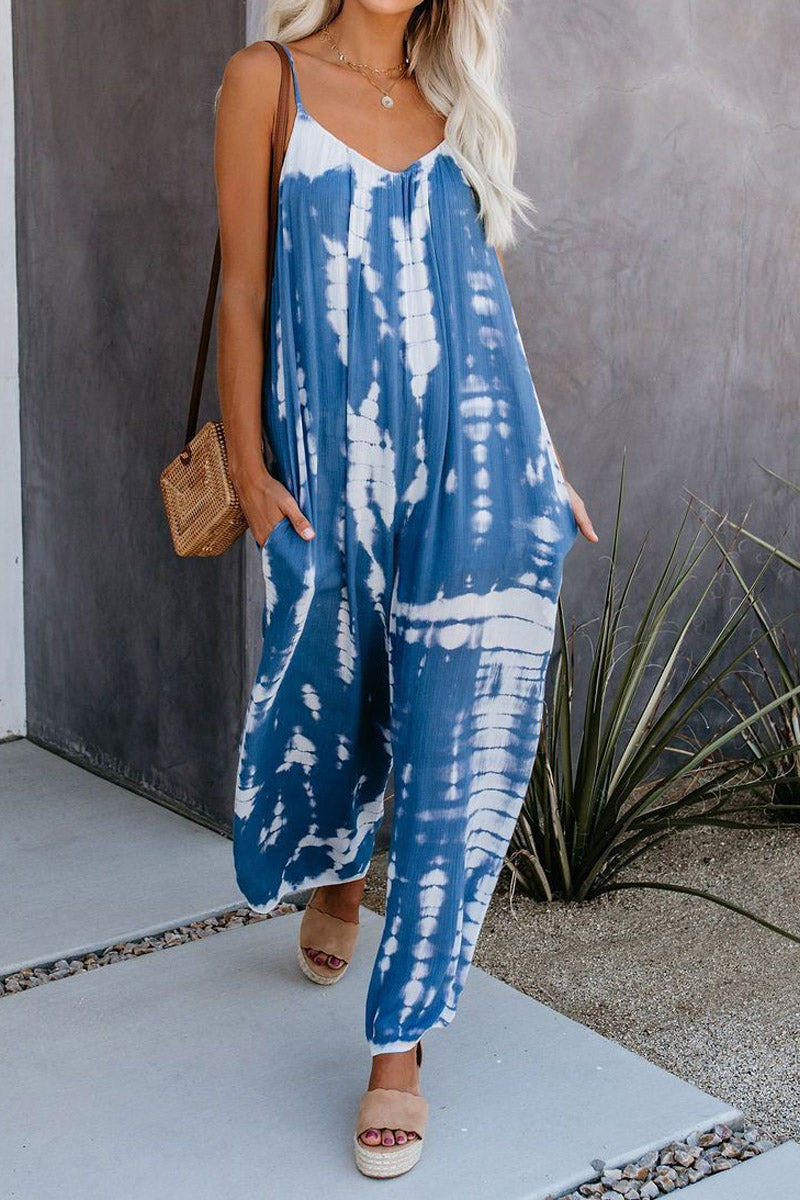 Fashion Sling Tie-dye Jumpsuit Fashionpara