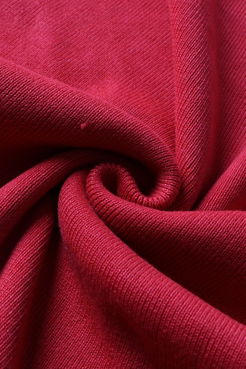 Solid Pure color V-neck casual long sweater dress