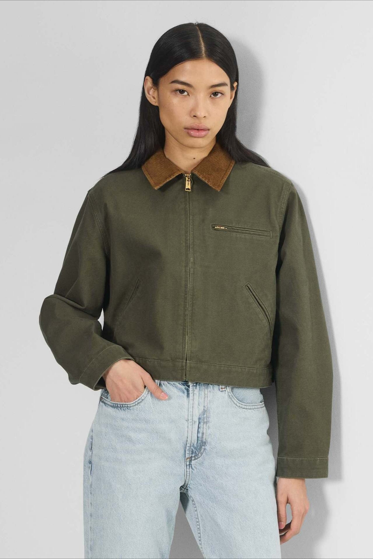 American Vintage Utility Cropped Coat - Fashionpara
