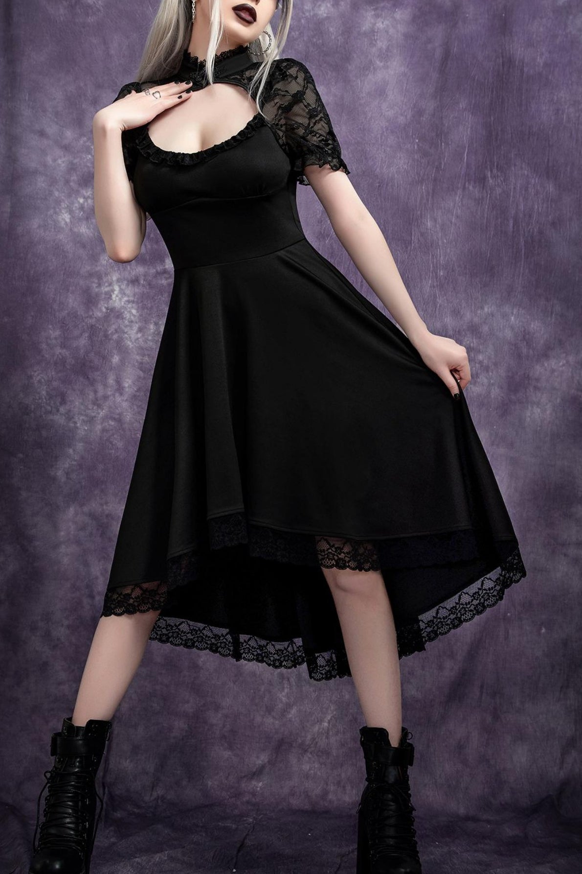 Backless Lace Gothic Dress