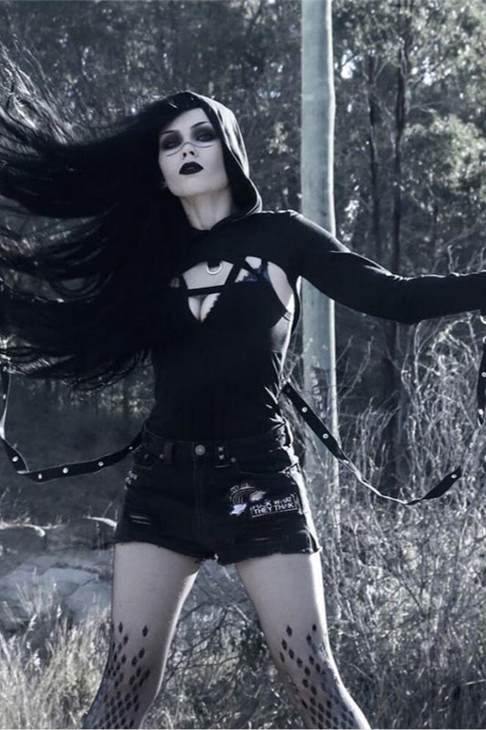 Gothic Hooded Long Sleeve Hoodie