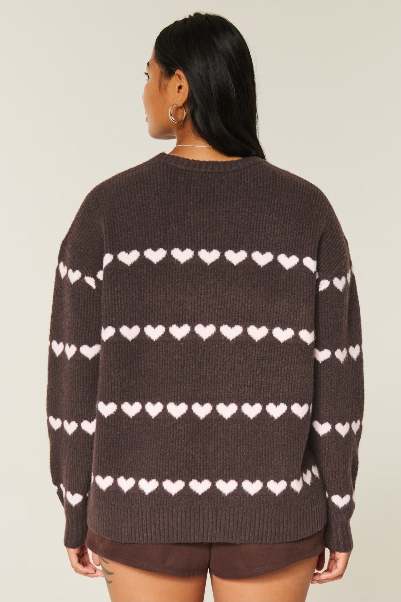 PrincessAce Heart Fair Isle Striped Knit Sweater for Comfort